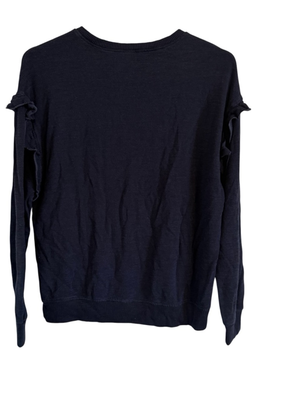 Time And Tru Ruffled Sweatshirt | Color: Navy Blue | Size: Medium